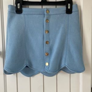 Forever21 Baby Blue Ruffle Buttoned Girls Skirt